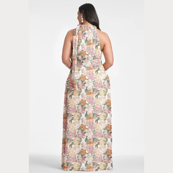 Sachin & Babi Size 20W 20 Kayla Pink Green White Yellow Floral Maxi Gown Dress - Picture 5 of 5